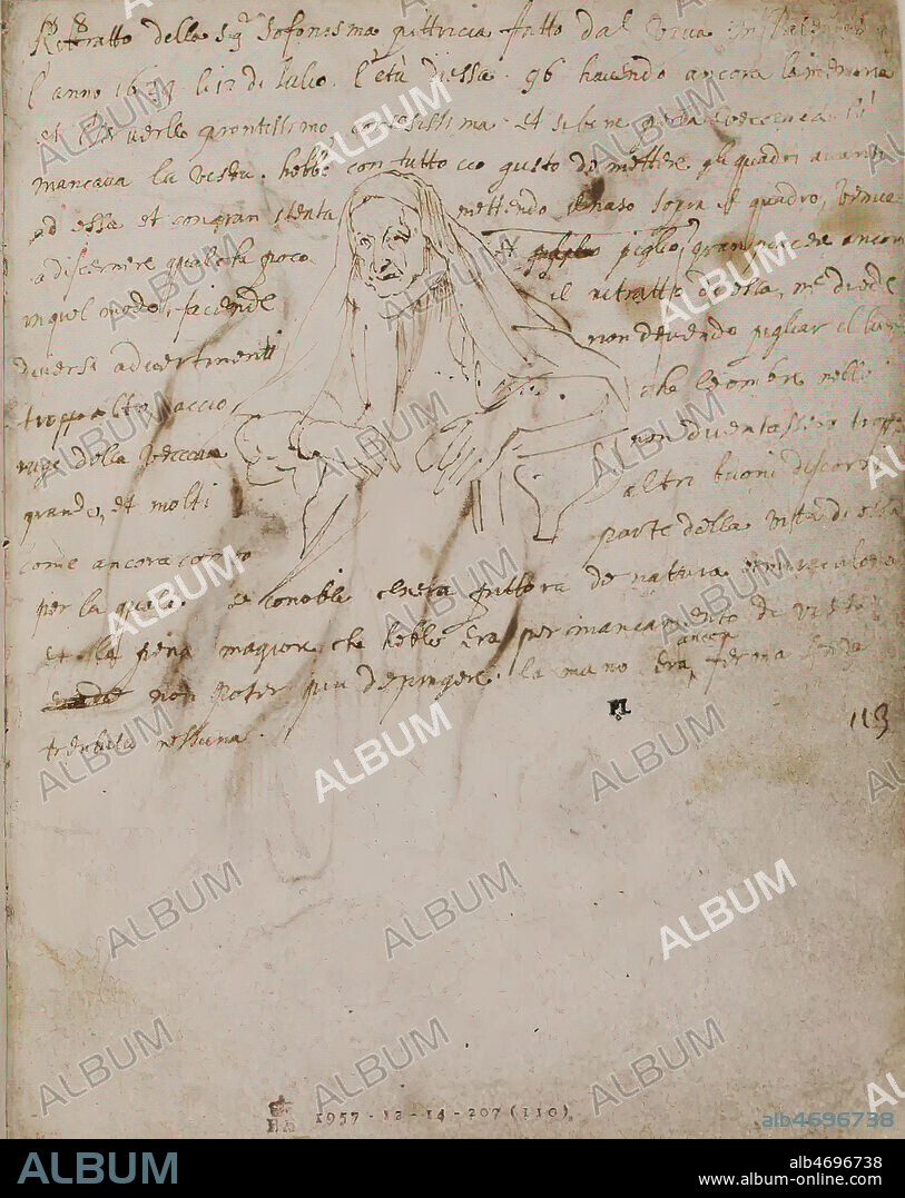 Portrait of Sofonisba Anguissola from the Italian Notebook of A. Van Dyck. Dep. Of Drawings and Engravings, 1624. British Museum. London.