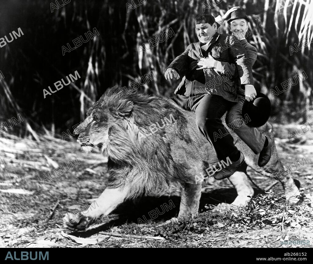 OLIVER HARDY and STAN LAUREL. M.G.M. Lion Promo.