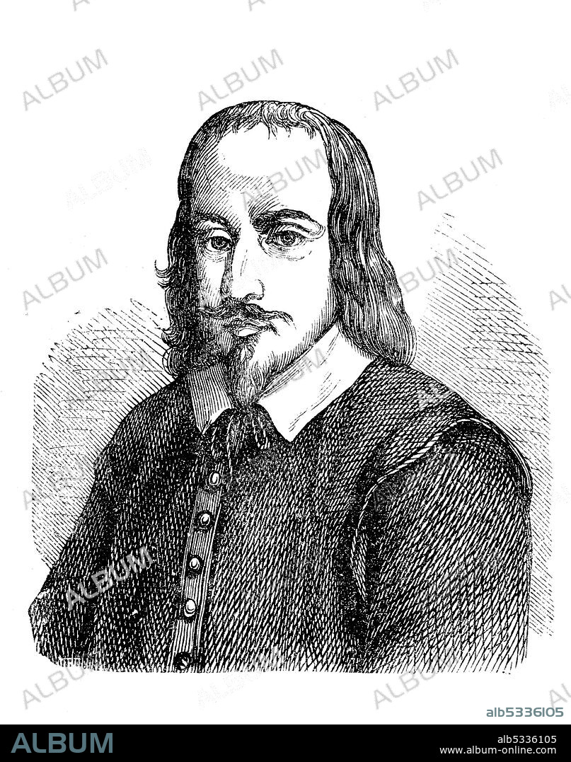 Jakob Böhme, 24 April 1575 - 17 November 1624, a German philosopher, Christian mystic, and Lutheran Protestant theologian  /  Jakob Böhme, Jacob Böhme, 1575 - 17. November 1624, deutscher Mystiker, Philosoph und christlicher Theosoph, Historisch, historical, digital improved reproduction of an original from the 19th century / digitale Reproduktion einer Originalvorlage aus dem 19. Jahrhundert,.