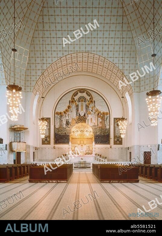 Vienna, Kirche am Steinhof - Steinhof Church. (also Church of St. Leopold). (built 1904-1907 by Otto Wagner). Interior. Photo (Carniel).