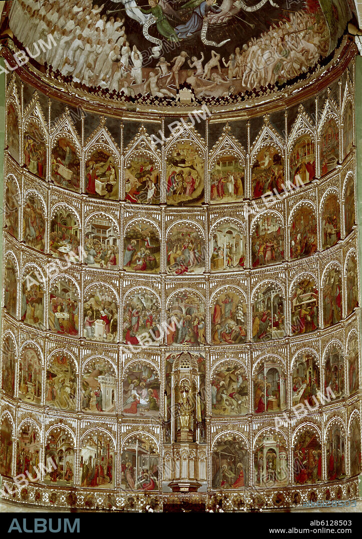 FLORENTINO NICOLAS O DELLI NICOLO. RETABLO MAYOR DE LA CATEDRAL VIEJA DE SALAMANCA - SIGLO XV - FOTO AÑOS 60.