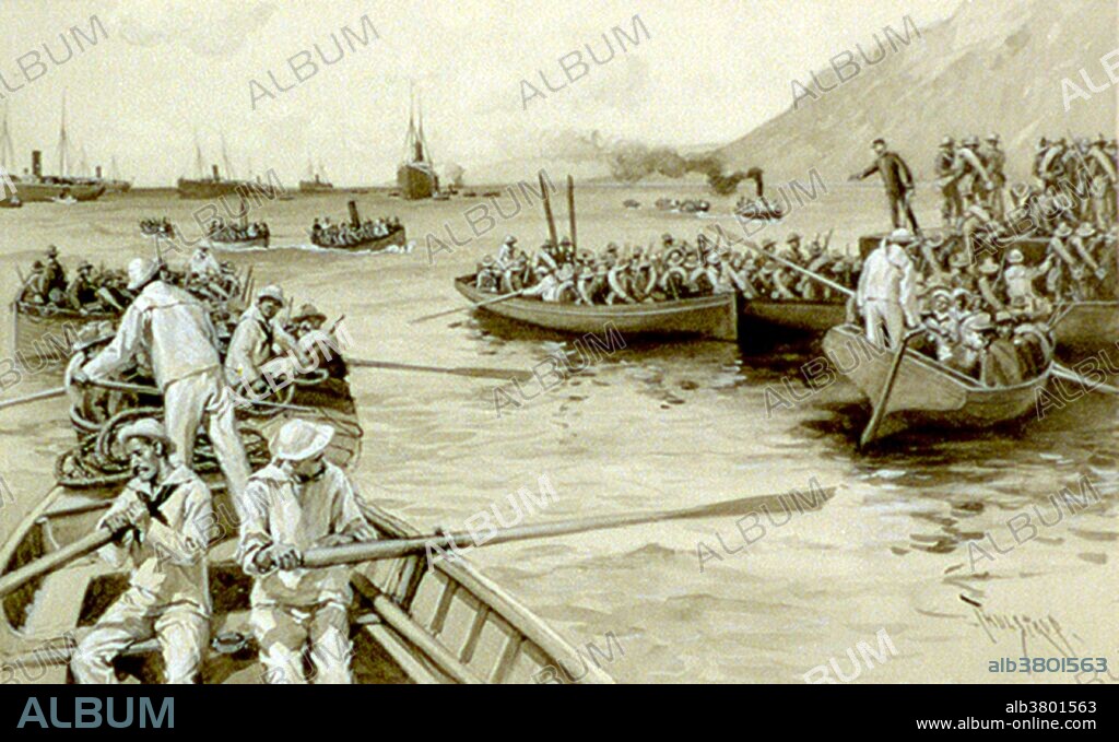 Entitled: "Landing of the American Army at Daiquiri." Spanish General Arsenio Linares y Pombo ordered the area from DaiquirÃ­ to Siboney fortified in anticipation of USA disembarkments there. On June 20, 1898, US Navy Admiral William T. Sampson, US Army General William Rufus Shafter and Cuban General Calixto GarcÃ­a planned an invasion whereby the navy would shell DaiquirÃ­, GarcÃ­a's Cuban troops would attack the Spaniards, and, in the meantime, U.S. ships would transport some Cuban troops to CabaÃ±as to cut off communications and supply. The Spanish-American War was a conflict in 1898 between Spain and the USA, the result of US intervention in the Cuban War of Independence. The ten week war was fought in both the Caribbean and the Pacific. US naval power proved decisive, allowing expeditionary forces to disembark in Cuba against a Spanish garrison already brought to its knees by nationwide Cuban insurgent attacks and further wasted by yellow fever. The result was the 1898 Treaty of Paris, negotiated on terms favorable to the US, which allowed it temporary control of Cuba, and ceded ownership of Puerto Rico, Guam and the Philippine islands. . Illustrated by Thure de Thulstrup for Harper's Weekly, 1899.