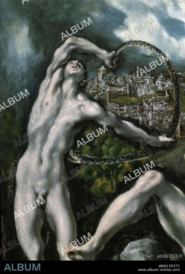 EL GRECO. 'Laokoon and his Sons (detail)', 1610-1614, Oil on canvas.