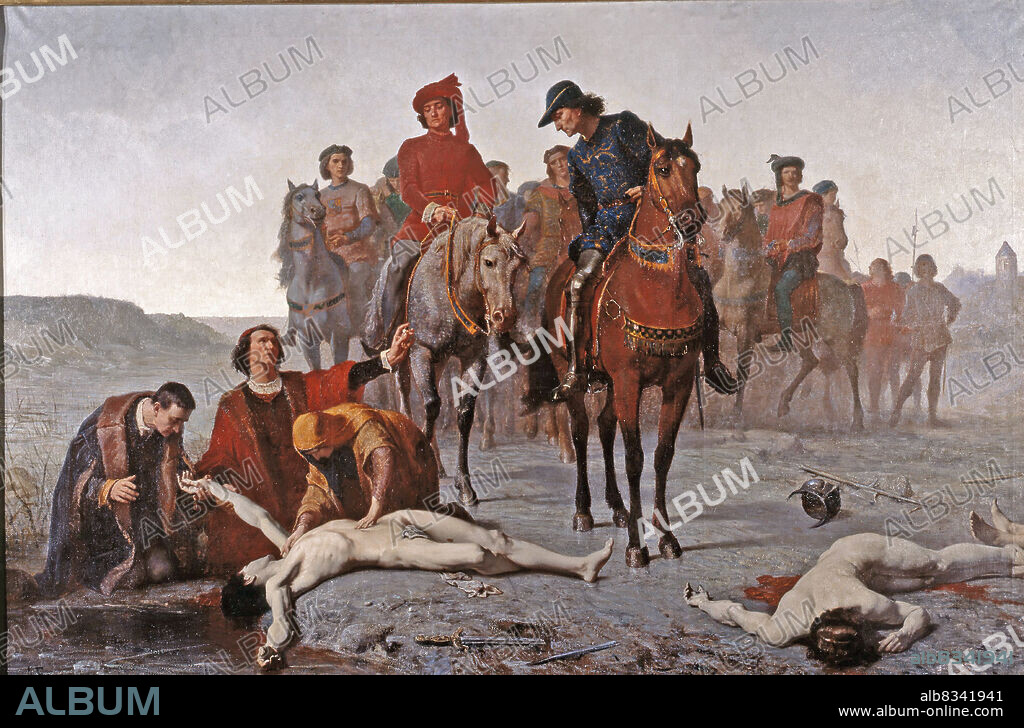 FRANçOIS NICOLAS AUGUSTE FEYEN-PERRIN. The Finding of the body of Charles the Bold after the Battle of Nancy.