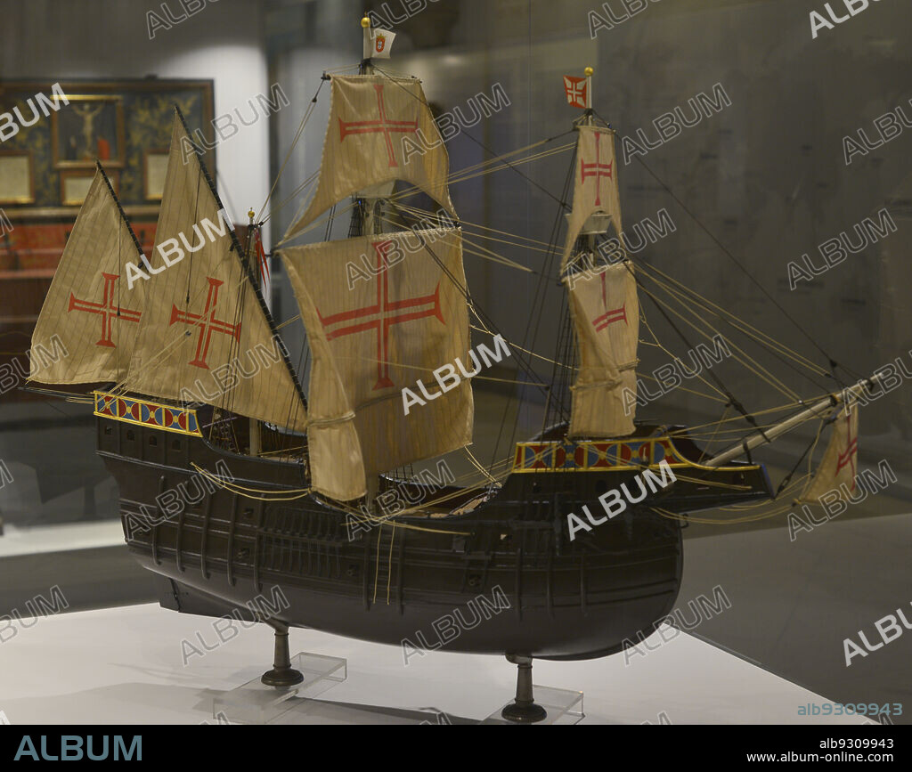 Galeón de guerra portugués desarrollado a principios del siglo XVI. Maqueta. Museo de Marina. Lisboa. Portugal.