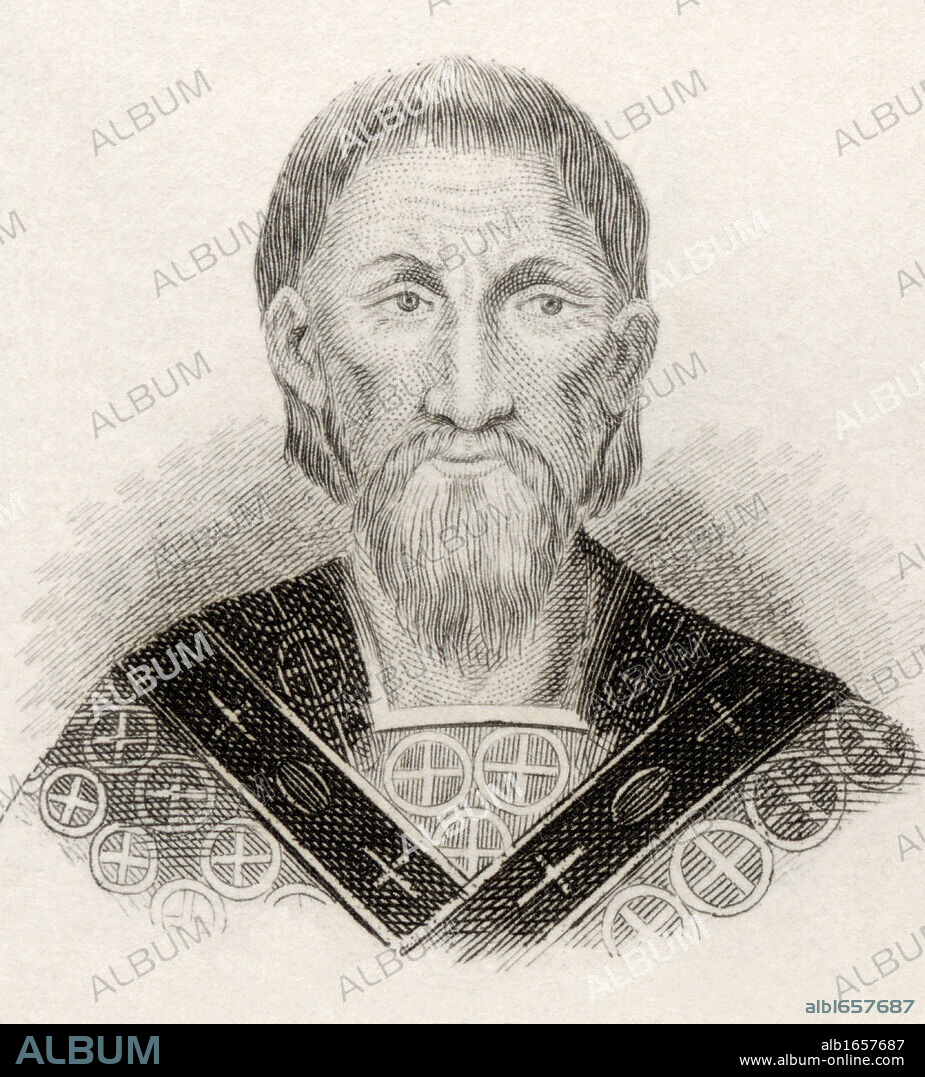 Saint John Chrysostom born circa 347 died 407. Archbishop of Constantinople and important Early Church Father. From the book Crabbes Historical Dictionary published 1825.