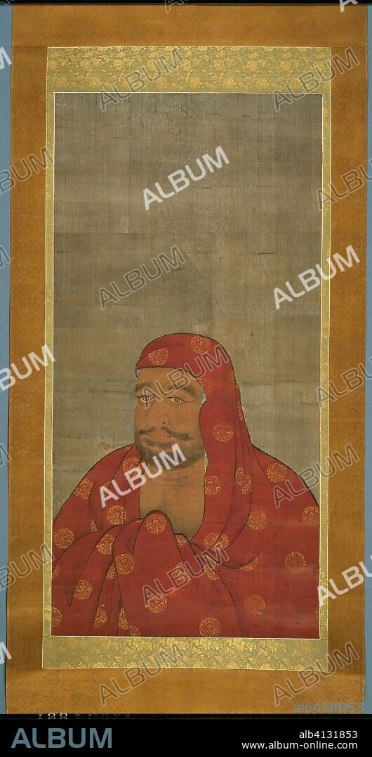 Daruma. Artist Unknown; Japanese. Date: 1545-1555. Dimensions: 109.2 x 54 cm (43 x 21 1/4 in.). Hanging scroll; ink, colors, and gold on silk. Origin: Japan.
