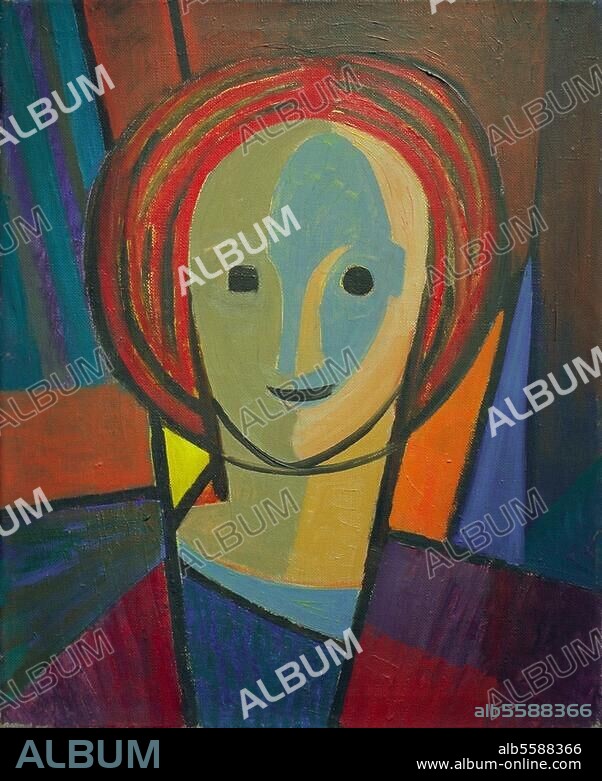 JOHANNES ITTEN. Itten, Johannes. 1888-1967. "Jünglingskopf", 1949. Oil on canvas, 60 × 50cm. Daimler-Benz collection.