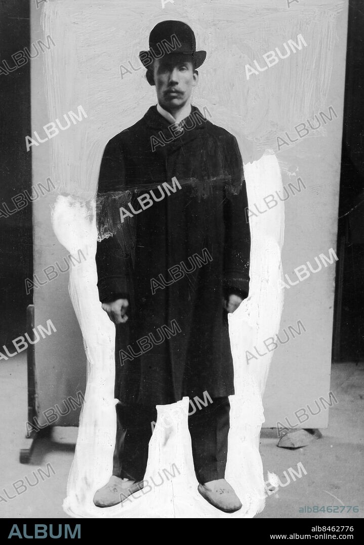 1910.. Utan bildtext. Not. Alfred Ander (den siste i Sverige som avrättades) för rånmord 5/1 1910 på Gerells växelkontor. Avrättades 23-11-1910. Anm. A Ander avrättades på Långholmen med giljotin - den enda gången som giljotin kom till användning i Sverige. Se även BAT622 persons: Alfred Ander sites: SVERIGE.