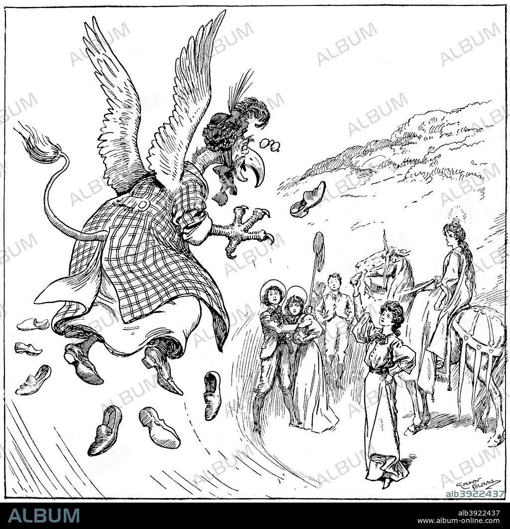 'She became a carrier-griffin', 1906. A print from The Girl's own Paper, 1 September 1906.