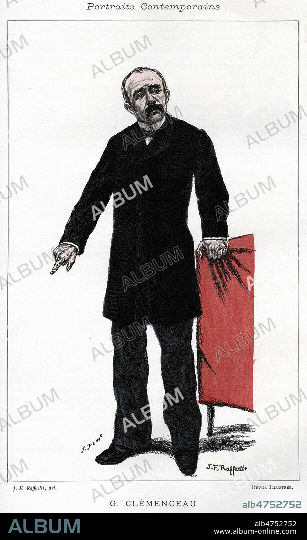 Georges CLEMENCEAU (1841-1929). Portrait par Jean Francois RAFFAELLI (1850-1924) pour La Revue illustree de 1885. Credit : Coll. Jonas/KHARBINE-TAPABOR.