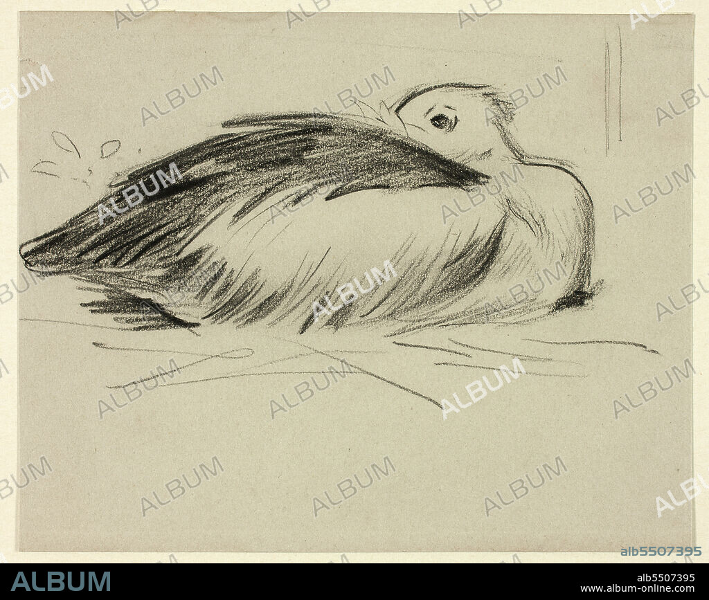 HENRY STACY MARKS. Sketch of Nesting Stork, n.d.