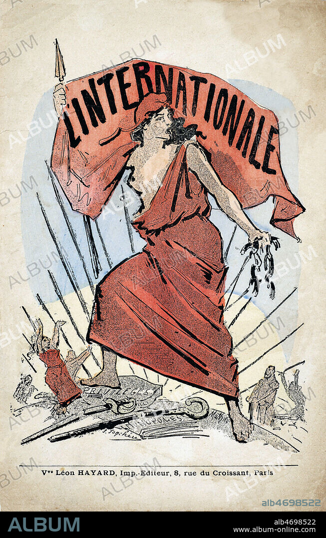 L'Internationale. Couverture de partition vers 1910. Paroles Eugene POTTIER, Musique par DEGEYTEN. Credit : Coll. Dixmier/KHARBINE-TAPABOR.