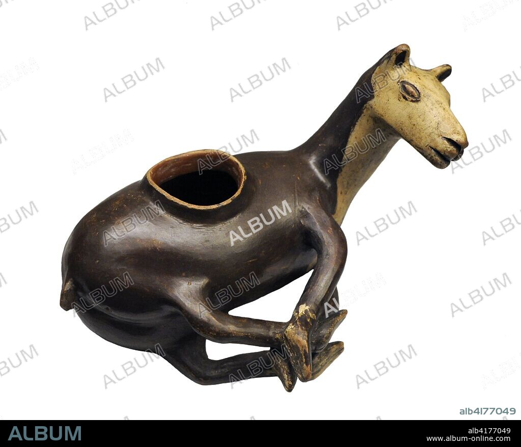 Zoomorphic vessel depicting a native animal of America. Chimu-Inca culture. Late Horizon (1470-1532 AD). Peru. Museum of the Americas. Madrid, Spain.