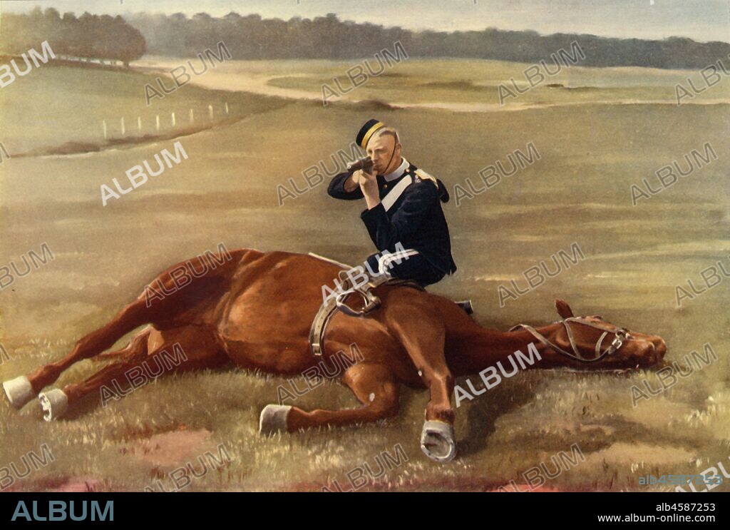 GREGORY & CO. 'Scout - 6th Dragoon Guards (Carabineers)', 1901. 6th Dragoon Guards cavalry regiment of the British Army was sent to South Africa in November 1899 and  took part in the relief of Kimberley in February 1900.  From "South Africa and the Transvaal War, Vol. V", by Louis Creswicke. [T. C. & E. C. Jack, Edinburgh, 1901].