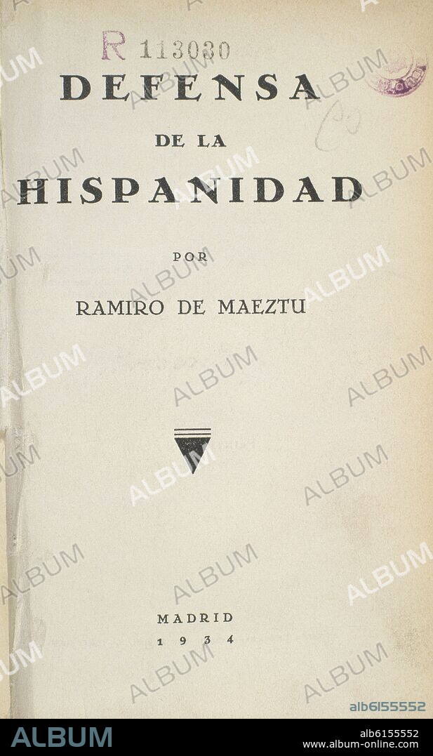RAMIRO DE MAEZTU. DEFENSA DE LA HISPANIDAD 1934 2/92001.