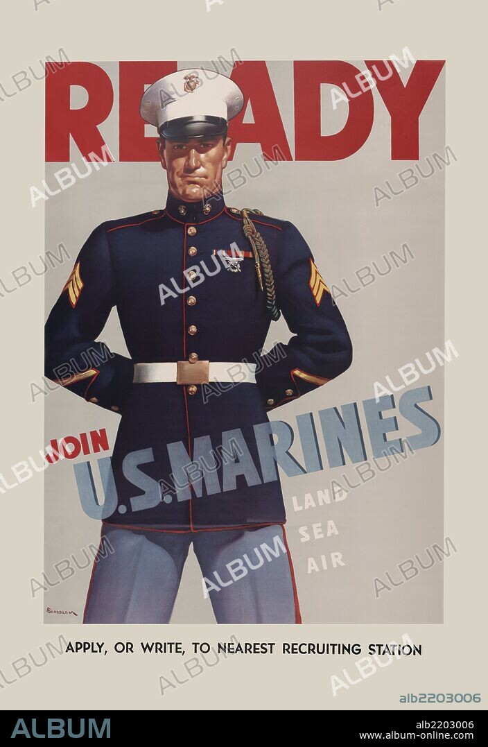 Standing at a attention, this soldier's poise and confidence alone calls upon new recruits.