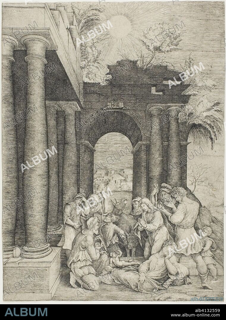 MASTER H. E.. The Adoration of the Shepherds. Master HFE; Italian, early 16th century. Date: 1515-1525. Dimensions: 307 × 228 mm. Engraving on paper. Origin: Italy.