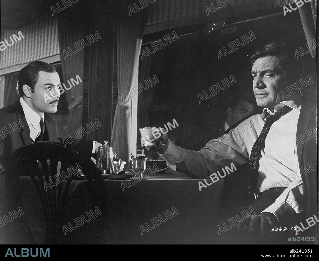 GENE BARRY and JOHN SAXON in ISTANBUL EXPRESS, 1968, directed by RICHARD IRVING. Copyright UNIVERSAL TV.