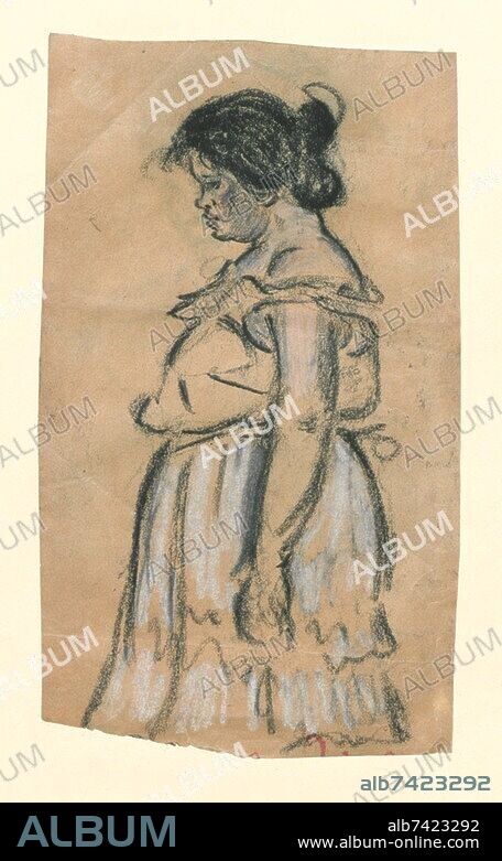 Heinrich Zille (1858-1929). "Verso: Skizze", um 1905. Schwarze und farbige Kreiden, weiß gehöht auf Papier, 8,9 cm × 15,1 cm. Inv. Nr. GR 07/52 HZ, Berlin, Stadtmuseum Berlin.