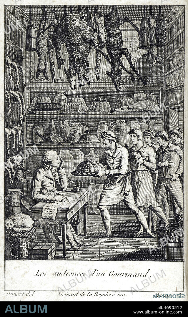 'Les audiences d'un gourmand' dans l'Almanach des gourmands servant de guide dans les moyens de faire excellente chere, 1804-1812. Credit: Coll. BHVP-Grob/KHARBINE-TAPABOR.