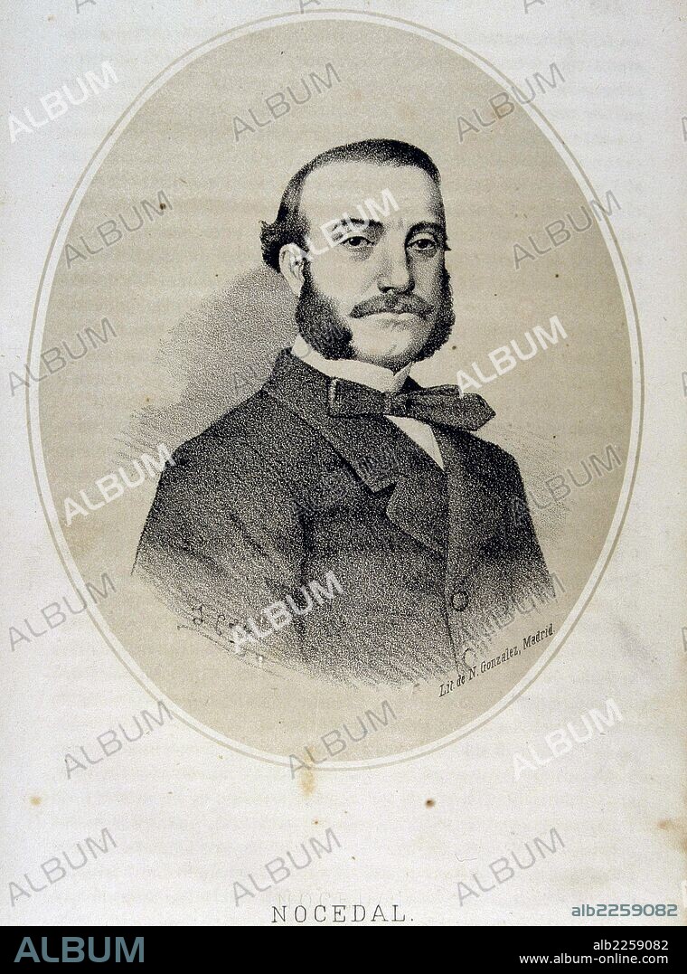 NOCEDAL , CANDIDO. POLITICO ESPAÑOL. LA CORUÑA 1821 - 1885. LITOGRAFIA DE N. GONZALEZ.