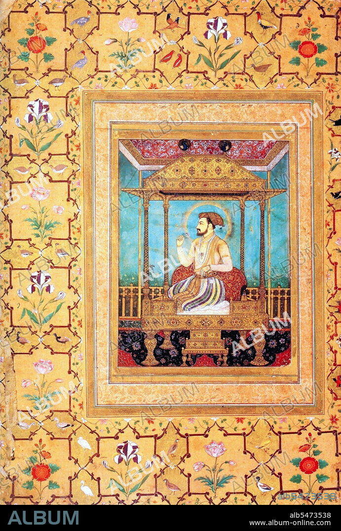 Shahab-ud-din Muhammad Khurram Shah Jahan I (1592 -1666), or Shah Jahan, from the Persian meaning king of the world, was the fifth Mughal ruler in India and a favourite of his legendary grandfather Akbar the Great. He is best known for commissioning the Phadshahnamah as a chronicle of his reign, and for the building of the Taj Mahal in Agra as a tomb for his wife, Mumtaz Mahal. Under Shah Jahan, the Mughal Empire attained its highest union of strength and magnificence. The opulence of Shah Jahans court and his famous Peacock Throne was the wonder of all the European travelers and ambassadors. His political efforts encouraged the emergence of large centers of commerce and crafts-such as Lahore, Delhi, Agra and Ahmedabad-linked by roads and waterways to distant places and ports. He moved the capital from Agra to Delhi. Under Shah Jahan's rule, the Red Fort and Jama Masjid in Delhi were built, the Shalimar Gardens of Lahore, sections of the Lahore Fort and his father's mausoleum.