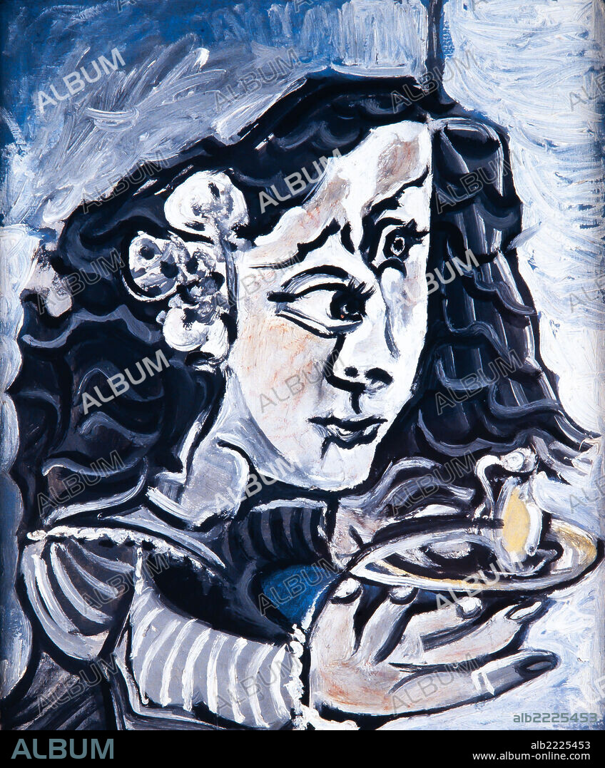 Pablo Picasso / 'Las Meninas (María Agustina Sarmiento)', 1957, Oil and traces of red grease pencil on canvas, 46 x 37,5 cm, MPB 70.435.