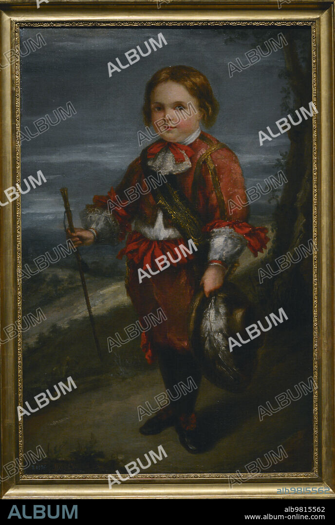 LEONARDO ALENZA Y NIETO (1807-1845). SPANISH PAINTER.. Leonardo Alenza y Nieto (1807-1845). Pintor español. Retrato de niño a la moda del siglo XVII, h. 1840. Oleo sobre lienzo, 110,4 x 72,8 cm. Museo del Prado. Madrid. España.