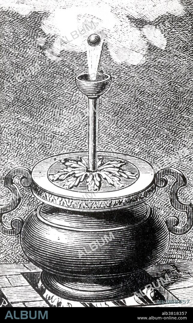 In the first century AD a Greek inventor known as Hero of Alexandria came up with a new invention that depended more on the mechanical interaction of heat and water. He invented a rocket-like device called an aeolipile, also known as Hero's engine. It used steam for propulsion. Hero mounted a sphere on top of a water kettle. A fire below the kettle turned the water into steam, and the gas traveled through the pipes to the sphere. Two L-shaped tubes on opposite sides of the sphere allowed the gas to escape, and in doing so gave a thrust to the sphere that caused it to rotate. Hero (or Heron) of Alexandria (10-70 AD) was an ancient Greek mathematician and engineer from Alexandria, Roman Egypt. His work is representative of the Hellenistic scientific tradition and he is often called, the greatest experimenter of antiquity.