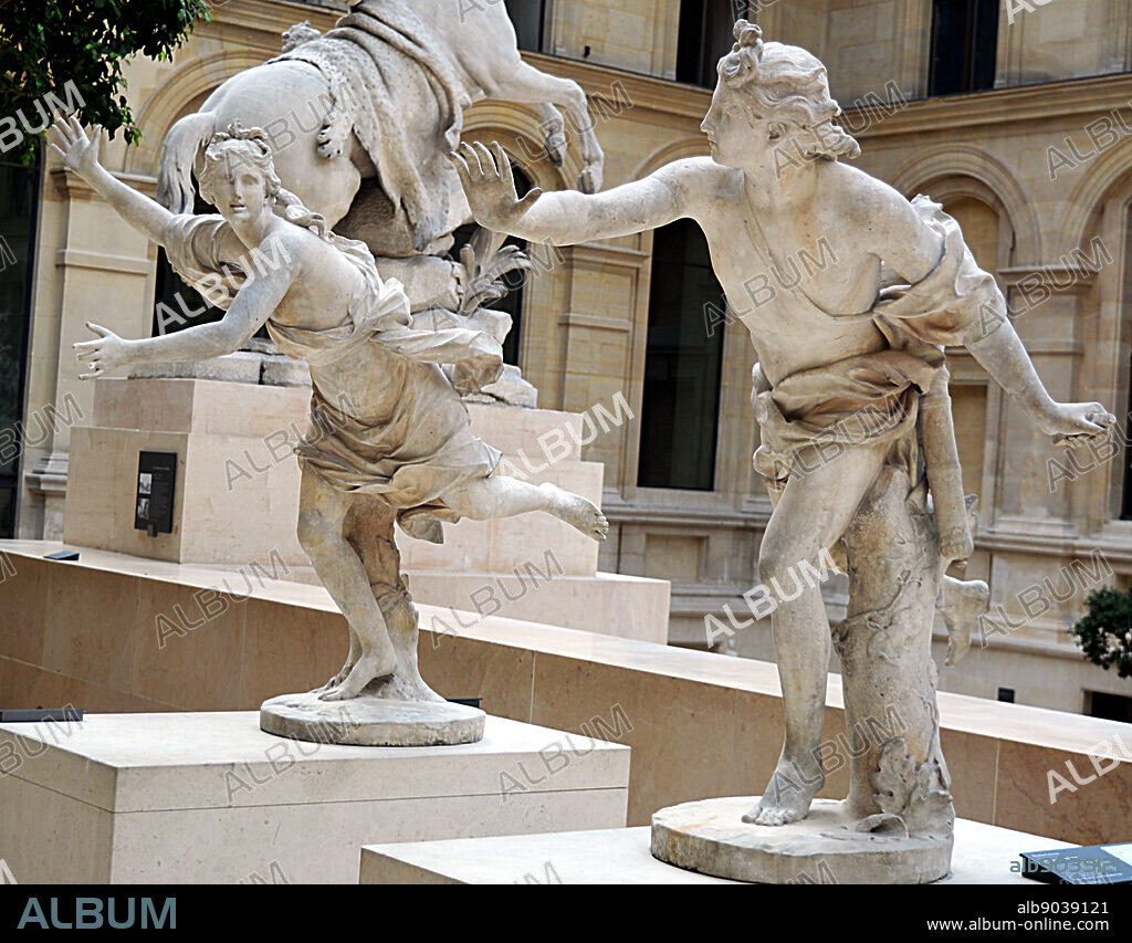 Marble Statue of Nicolas Coustou, (1658-1733), French sculptor and academic of the 17th century. Dated 17th century.