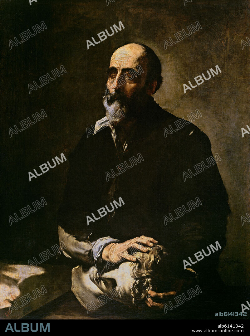 JOSÉ DE RIBERA. EL ESCULTOR CIEGO O ALEGORIA DEL TACTO - 1632 - OLEO/LIENZO - 125x98 cm - BARROCO ESPAÑOL - NP 1112.