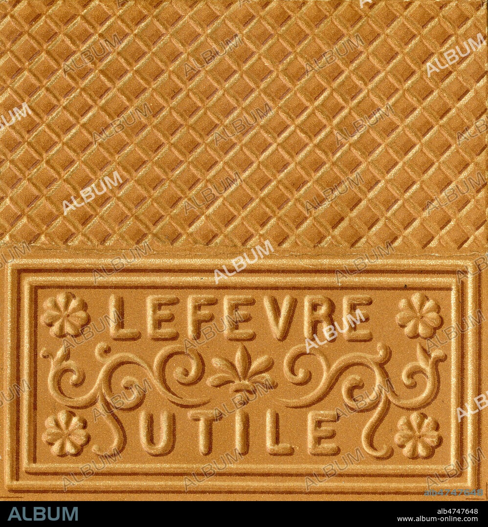 Carte publicitaire de 1907 pour les biscuits LEFEVRE UTILE. Credit : Collection IM/KHARBINE-TAPABOR.
