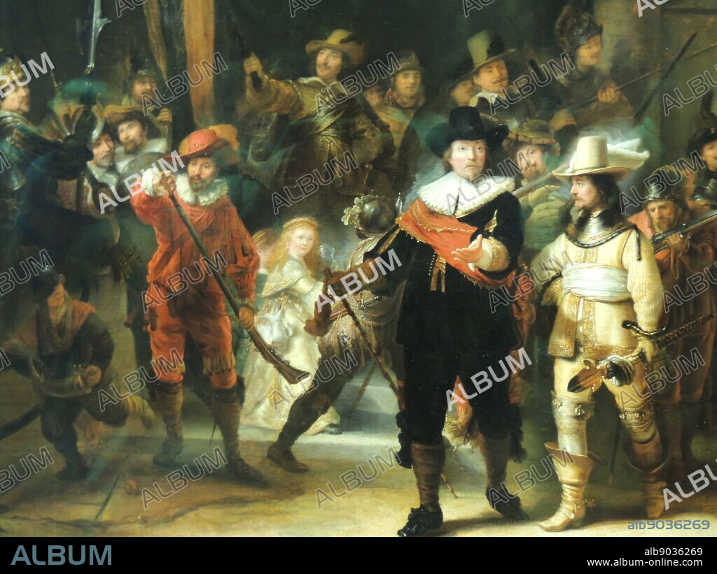 Copy of the Night Watch attributed to Gerrit Lundens (1622-1686) oil on canvas, c 1642-1655. This 17th century copy of the Night Watch reveals that the composition was originally larger. The painting was cut down on three sides - above all, on the left - when it was moved in 1715 from the large hall of the Kloveniersdoelen to the Amsterdam Town Hall. It had to fit in between two doors in its new location. The strips of canvas that were cut away were not preserved.