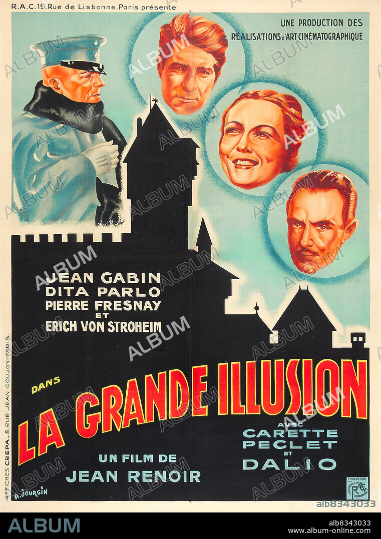 A. JOURGIN. Movie poster La Grande Illusion (The Grand Illusion) by Jean Renoir.