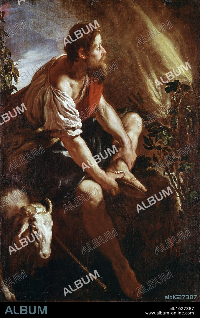 Moses Before A Burning Bush Domenico Fetti (ca.1589-1623 Italian) Oil On Canvas.