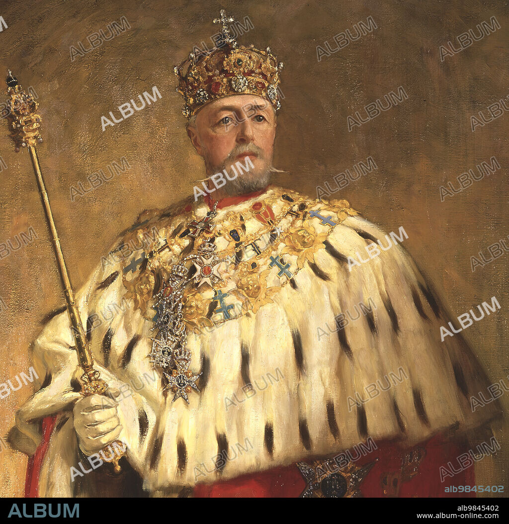 OSCAR BJORCK. Oskar II (Oskar Fredrik), 1829-1907, King of Sweden 1872 and of Norway 1872-1905,  c.1897.