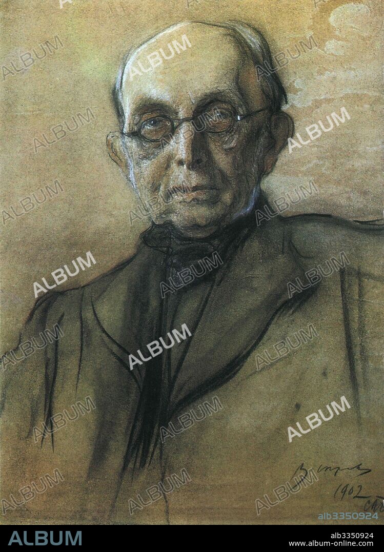 VALENTIN ALEXANDROVICH SEROV. Portrait of Konstantin Petrovich Pobedonostsev, the Ober-Procurator of the Holy Synod.