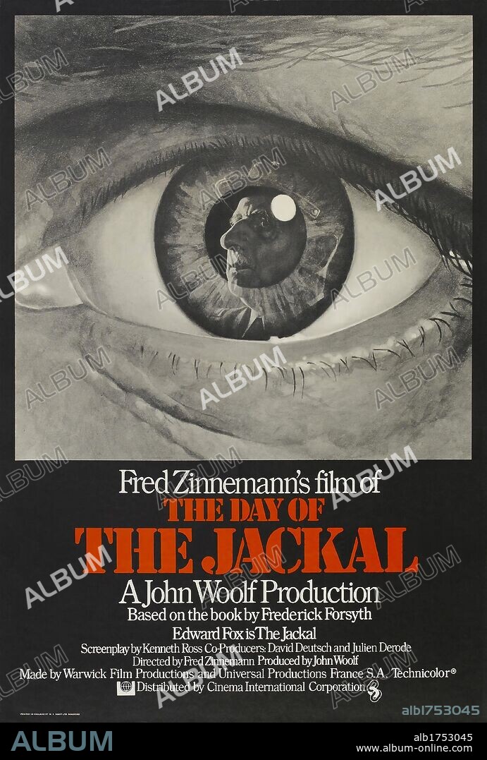 Poster de CHACAL, 1973 (THE DAY OF THE JACKAL), dirigida por FRED ZINNEMANN. Copyright UNIVERSAL PICTURES.
