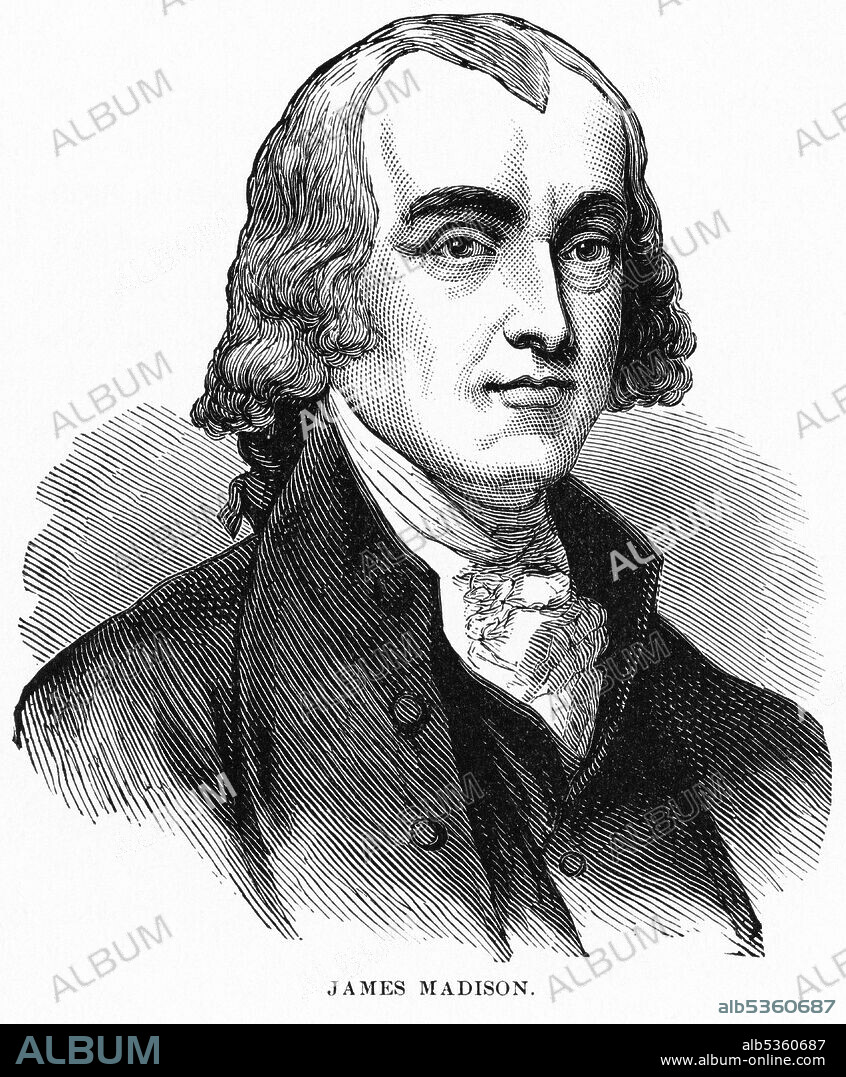 James Madison, Illustration, Ridpath's History of the World, Volume III, by John Clark Ridpath, LL. D., Merrill & Baker Publishers, New York, 1897.