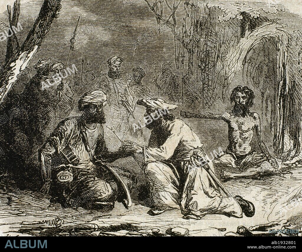 HISTORIA DE LA INDIA. REBELION DE LOS CIPAYOS (1857). Revolución india que estalló como reacción contra la política colonial británica. En 1857 se sublevaron los cipayos, soldados indígenas al servicio inglés, lo que privó de toda autoridad a la Compañía de las Indias Orientales (1858). "CIPAYOS CONSPIRANDO".