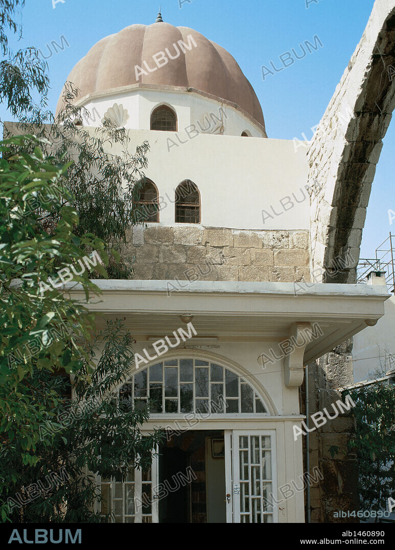 Saladin (1138Ð1193). First Sultan of Egypt and Syria and the founder of the Ayyubid dynasty. Umayyad Mosque. Mausoleum of Saladin. Built in 1196. Entrance.  Ayyudib, Ottoman. Damascus. Syria.