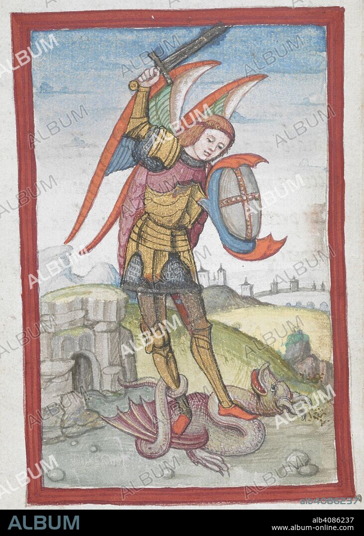 The Archangel Michael. Prayer book of Sigismund I of Poland. Prayers and suffrages. Poland, Early 17th century. Source: Add. 15281 f.204v. Language: Latin and Italian.