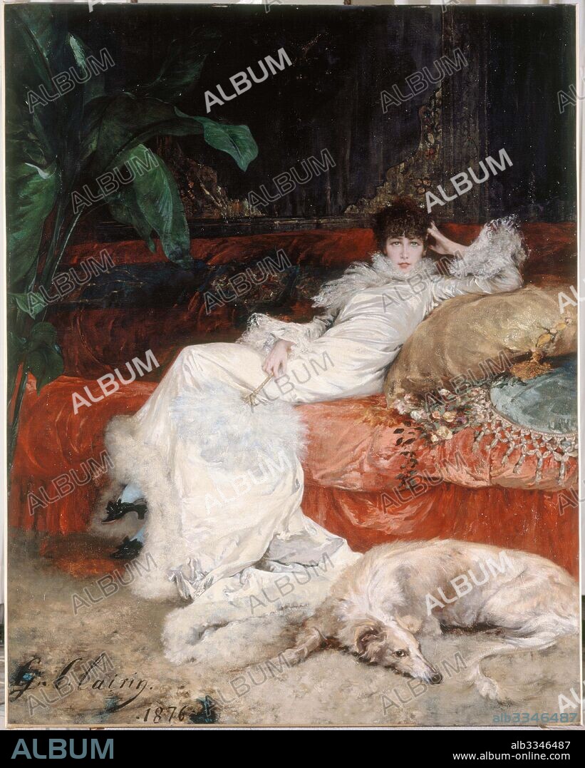 GEORGES CLAIRIN. Portrait of the actress Sarah Bernhardt (1844-1923).