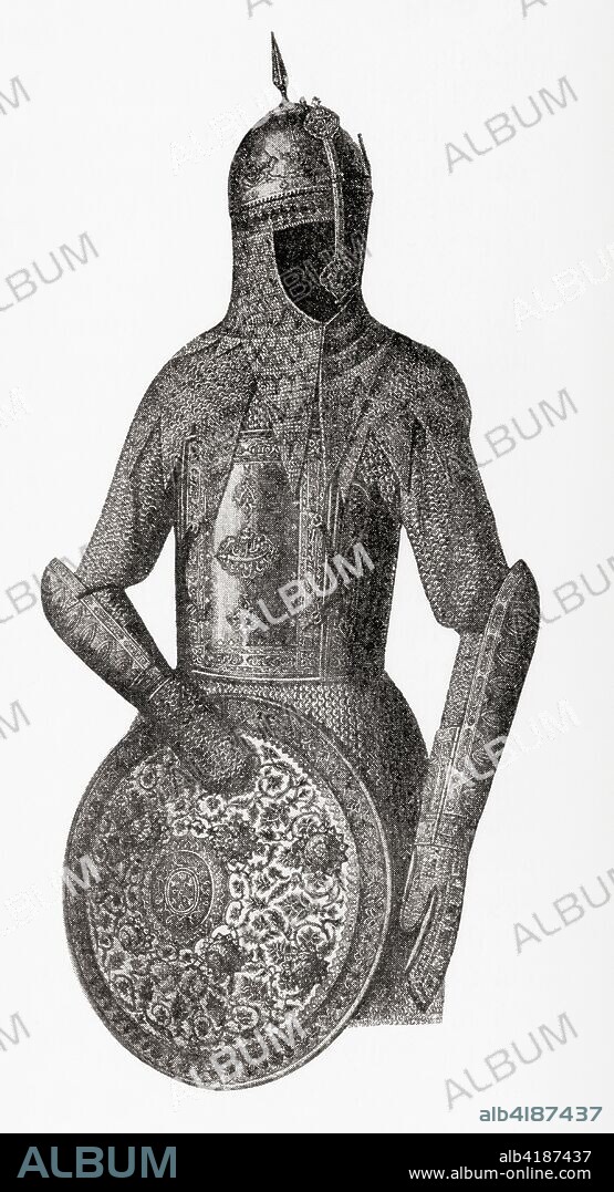 Persian armour from the early 18th century.  From Hutchinson's History of the Nations, published 1915.
