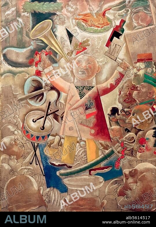 GEORGE GROSZ. Grosz, George. 1893-1959. "Der Agitator" (The Agitator), 1928. Oil on canvas, 108 × 81cm. Amsterdam, Stedelijk Museum.