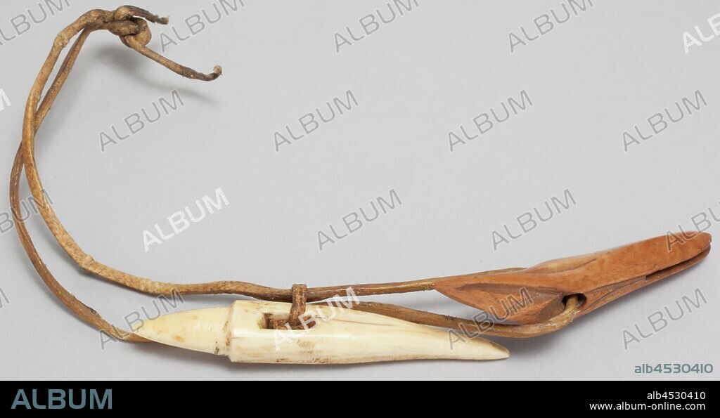 Eskimo, Native American, Harpoon Head, before 1700, ivory and sinew, Overall: 6 1/2 × 3 × 5/8 inches (16.5 × 7.6 × 1.6 cm).