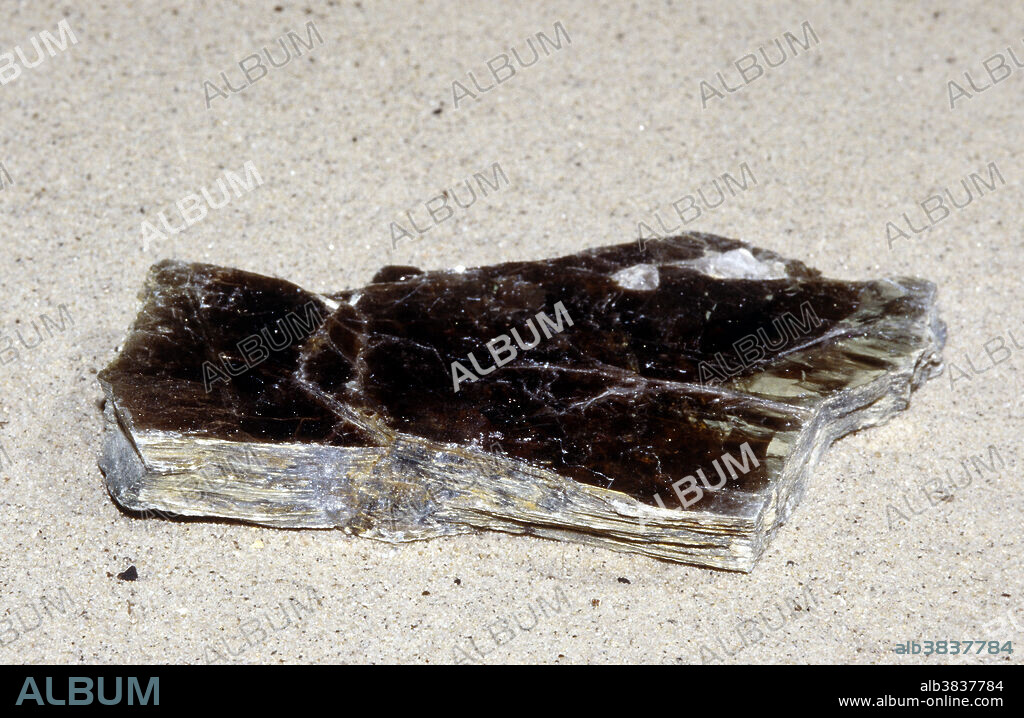 Muscovite (Mica), a mineral.