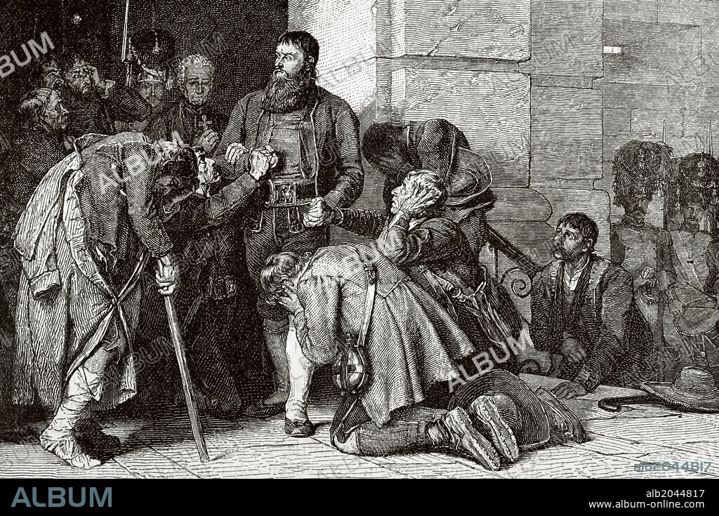 Andreas Hofer (1767-1810). Patriota tirolés. De profesión, posadero. Instigador de la rebelión de los montañeses tiroleses contra el imperialismo bonapartista, inicio del nacionalismo pantirolés. Andreas Hofer nació en 1767 en San Leonardo. Grabado.
