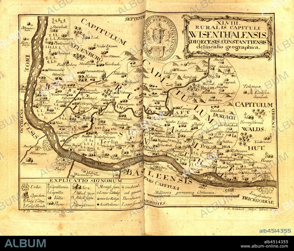 48. Wisenthalensis rural chapter of the Diocese of Constance map search, Deanery Wiesental, bishopric of Constance, signed: I. B. Sauter del, I. R. Holzhalb sculps, Fig. 8, according to p. 174, Sauter, J. B. (del.); Holzhalb, Johann Rudolf (sc.), Catalogus personarum ecclesiasticarum, et locorum dioecesis Constantiensis [...]: citra cuiuscunque praeiudicium ad annum MDCCXCIV editus. Constantiae: typis Martini Wagner, 1794.